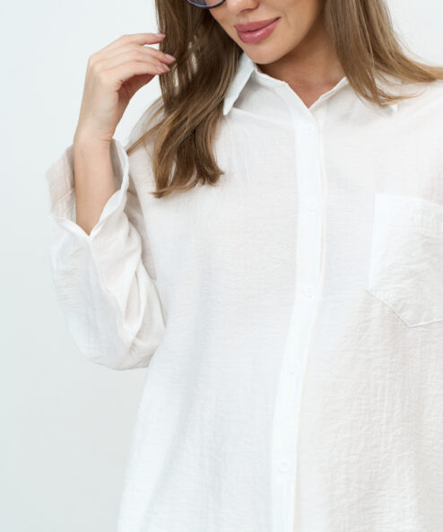 Alternative view of Белая блуза свободного кроя Silky