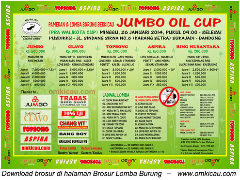 Brosur Jumbo Oil Cup, Bandung, 26 Januari 2014