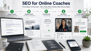 SEO funnel turning online searches into coaching calls and course sales