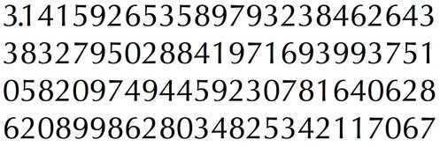 Pi: one hundred digits