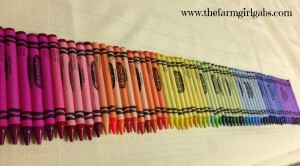 crayons lined up