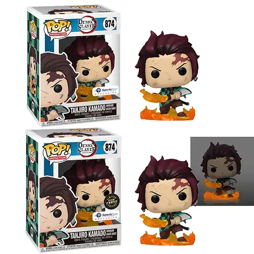 Lot 2 Figurines Funko Pop / Tanjiro Kamado N°874 / Demon Slayer / (1Glow Chase Funko Spécial édition + 1Spécial édition)