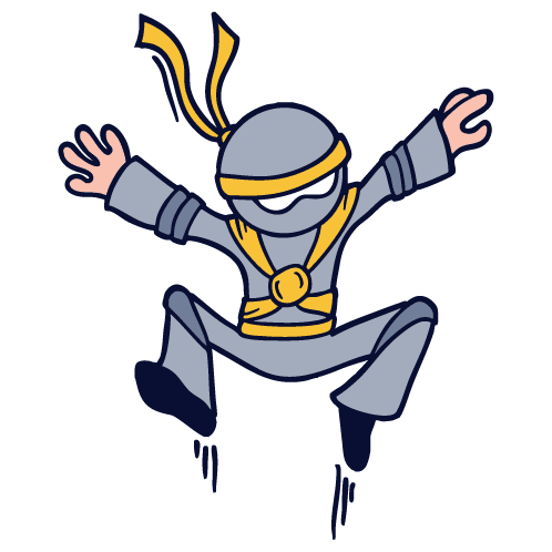 Ninja Summer Camp logo white on dark background
