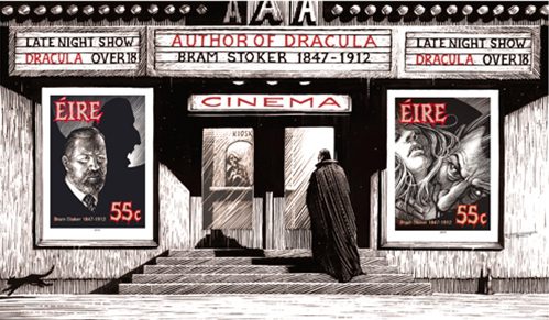 Deux timbres : Dracula de Bram Stoker émis la poste irlandaise (An Post)