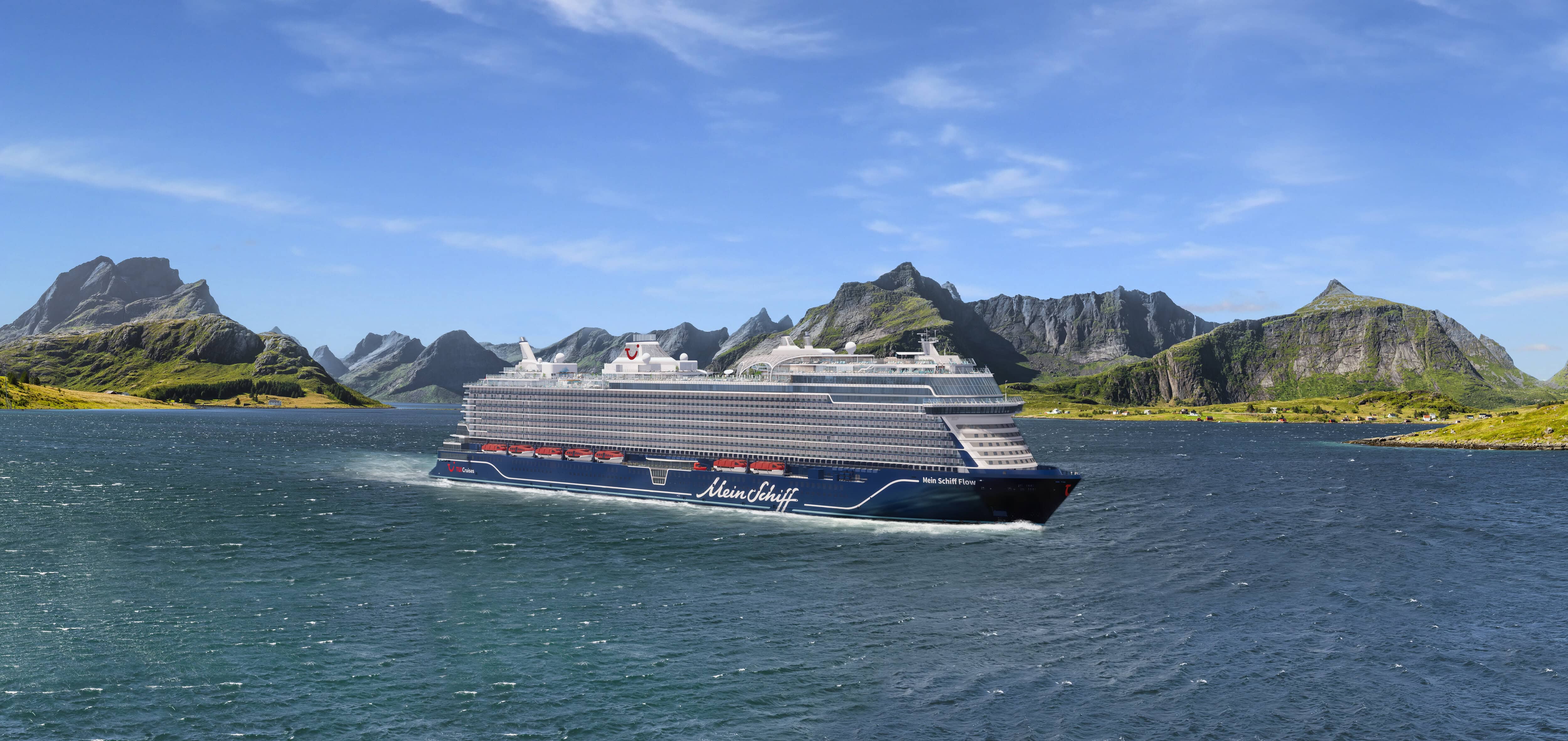 eine computer animation zeigt die mein schiff flow vor einer kulisse aus bergen