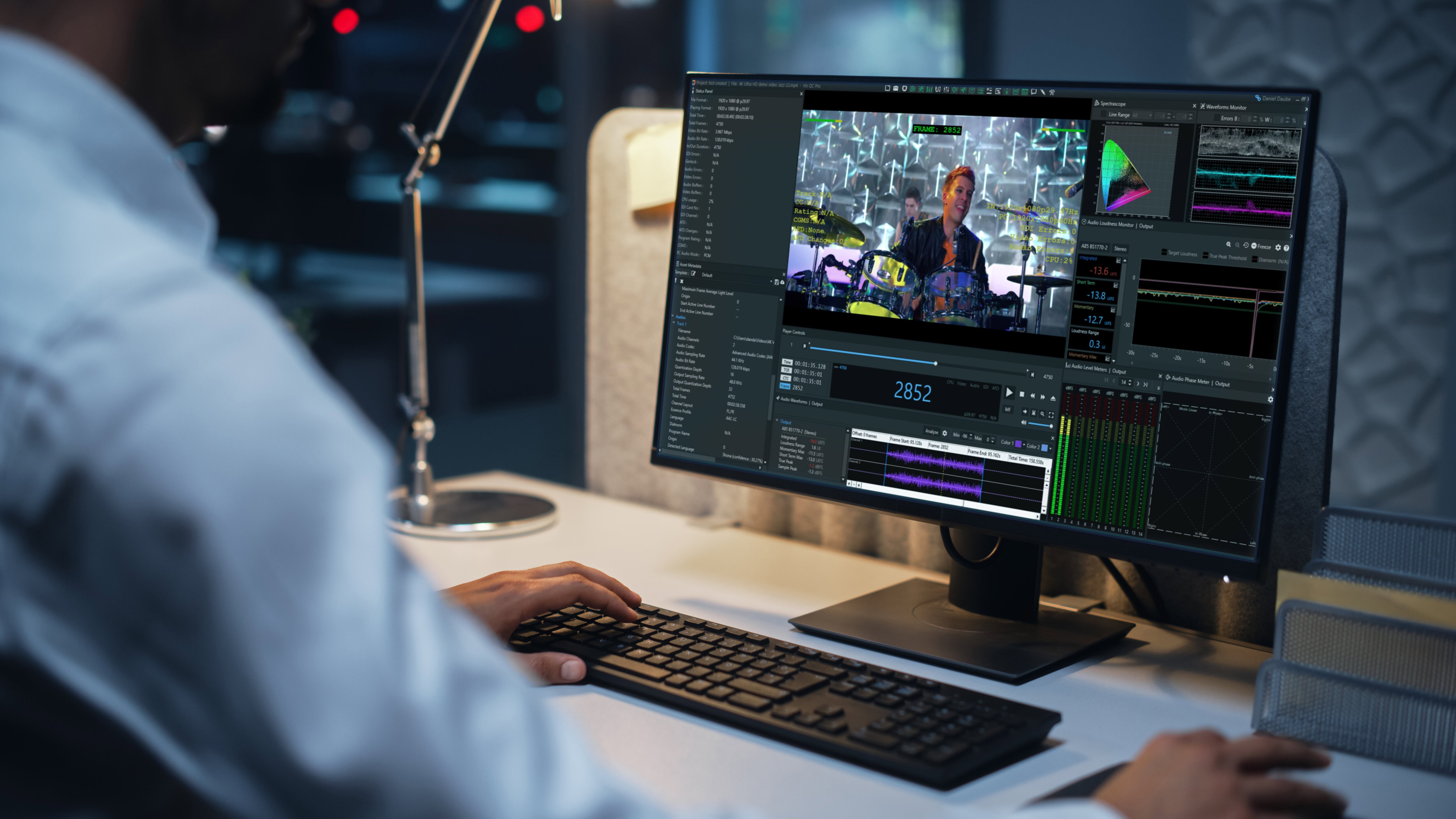 Access professional-grade quality control tools including Dolby-certified audio measurement, comprehensive loudness reporting, and all the technical validation features creative applications simply don't have.