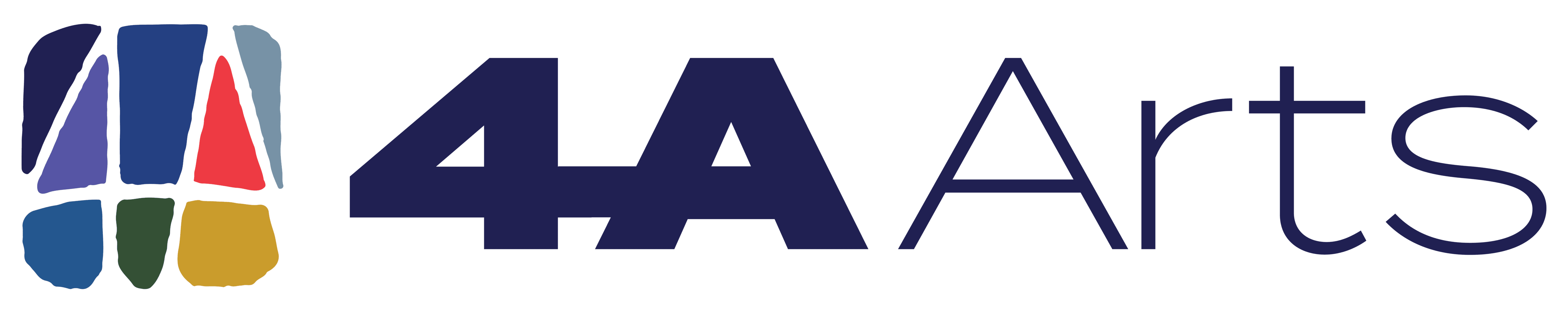 Logo of 4A Arts with the name in blue and the square logo icon featuring a "4" and "A" in various colors.