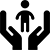 A pictogram representing child protection