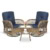 Brown Wicker/Navy Cushions