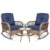 Brown Wicker/Navy Cushions