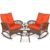 Brown Wicker/Orange Cushions
