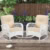 White Wicker/Beige Cushions
