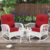 White Wicker/Red Cushions