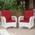 White Wicker/Red Cushions