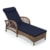 Brown Wicker/Navy Blue Cushion