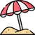 imagen de sombrilla en la playa
