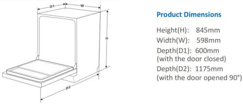 Carysil Freestanding Dishwasher 14 Place Sett