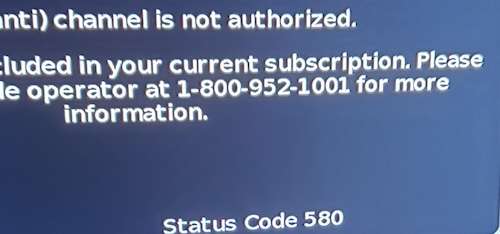 Comcast Status Code 580 Error