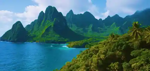a beautiful tropical island landscape