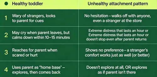 Healthy vs Unhealthy Toddler Attachment Patterns