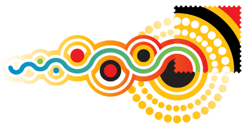 Aboriginal art with circular patterns