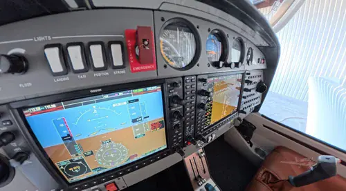 Instrument flight training cockpit view