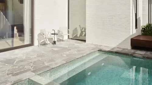 London Grey Brushed Limestone Crazy Paving