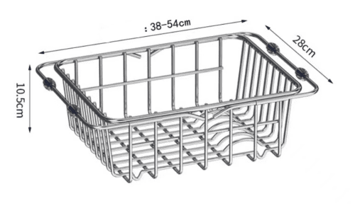 Flexible Stainless Steel Gunmetal Sink Basket/ Dish Rack