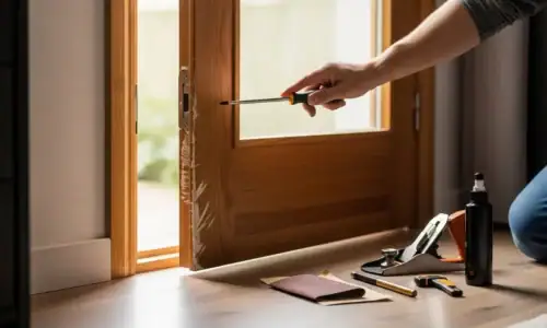how to fix a sticking wooden door