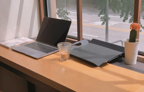 Professional writer's workspace showing content strategy process