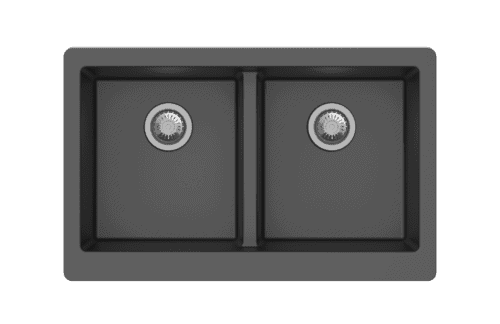 864x540x229mm Black Granite Butler Sink Double Bowls Farmhouse Kitchen Sink Apron Front