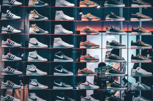 shoes on a shelf vintage nike