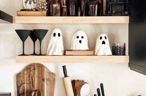 Halloween kitchen decor ideas, kitchen decor ideas for Halloween, kitchen sink decor ideas for Halloween, Halloween kitchen lighting ideas, kitchen decor ghosts.
