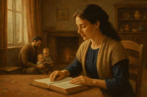 mulher sentada na mesa fazendo devocional para cultivar a temperança