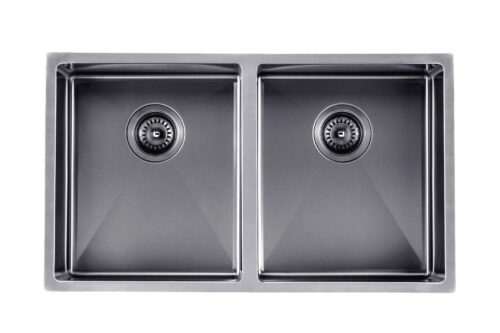 820x457x230mm Gun Metal Grey 1.2mm Handmade Top/Undermount Double Bowls Kitchen Sink