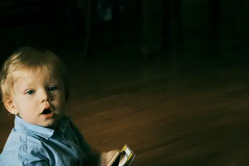 Little toddler with open mouth