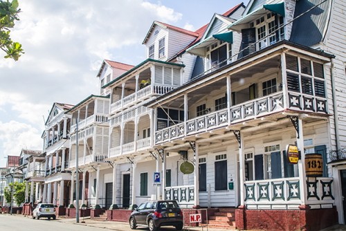 Lovely traditional buildings in Paramaribo