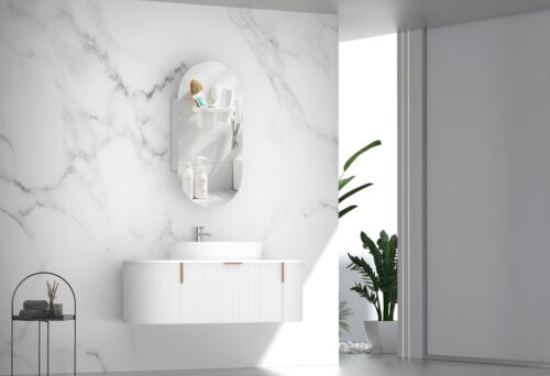 Navona CARYSIL 1200mm Fluted Wall Hung Vanity 1200 x 469 x 412mm