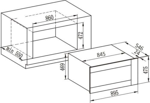 Carysil Built-In Black Oven 90cm