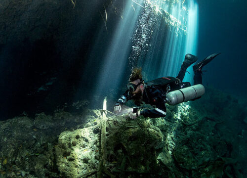 Cavern diving Riviera Maya Mexico