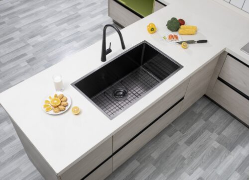 762*457*254mm Gun Metal Grey Hand-made Single Bowl Kitchen Sink(Round Edges)