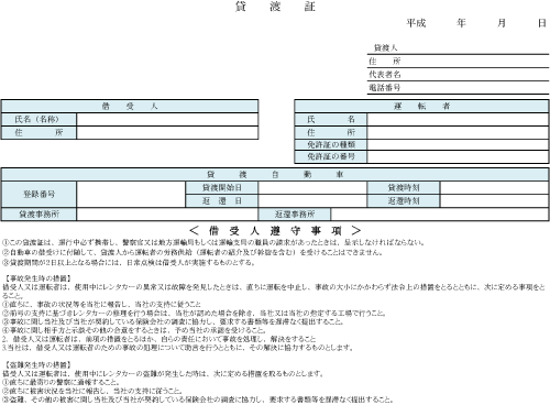貸渡証
