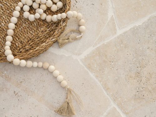 Beige Travertine Crazy Paving Tumbled Unfilled