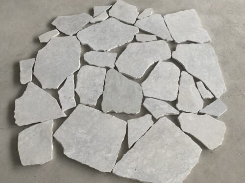 Grey Apricot Marble Crazy Paving Sandblasted Tumbled