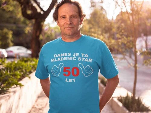 middle aged man wearing a round neck tshirt mockup while standing against the sun a15931 2 scaled