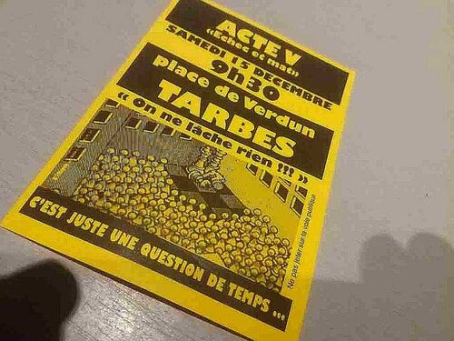 Acte 5 les Gilets Jaunes manifesteront samedi à Tarbes