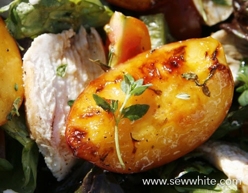 Sew White grilled nectarine chicken and parma ham summer salad 4