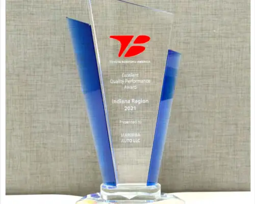 Toyota Boshoku Quality Performance Award Indiana Region 2021