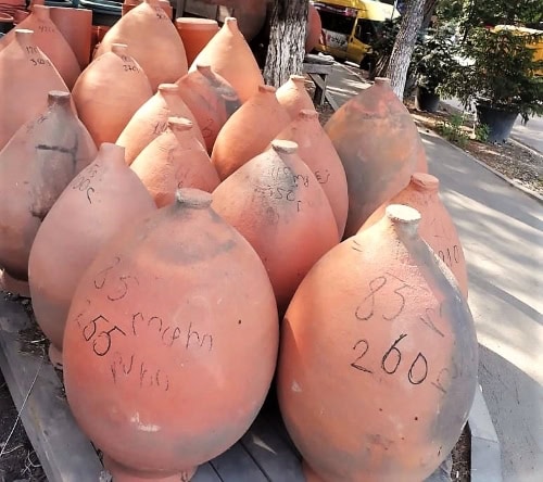 Qvevris being sold at the side of the road in Tbilisi