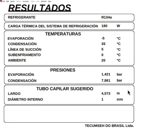 Salida de datos programa tecumseh